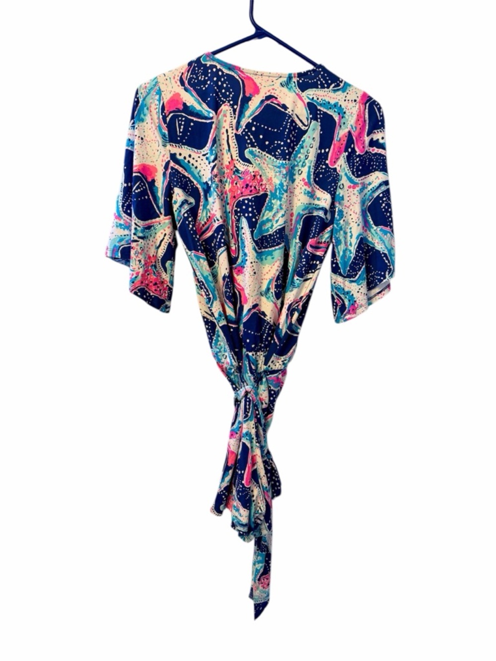 LILLY PULITZER MADILYN TIE WAIST STARFISH Shorts ROMPER Size Small - Picture 9 of 10
